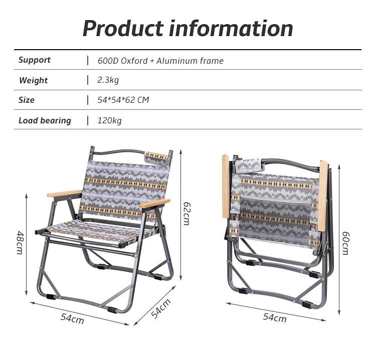 Flower Cloth Garden New Style Aluminum Frame Folding Camping Chair