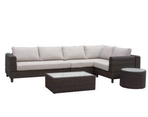 Outdoor Garden Aluminum Rattan Wicker Furniture Corner Lounge Sofa Set