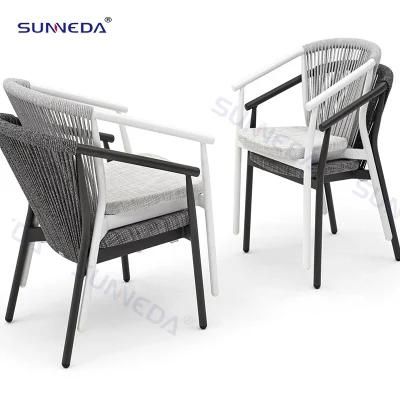 Commercial Garden Tables Set with Armrest Stacked Structure Chair
