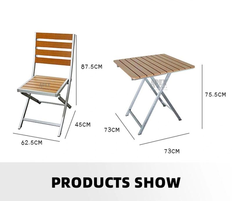 Hot Selling Wooden Outdoor Table Chair Aluminum Frame Furniture Set