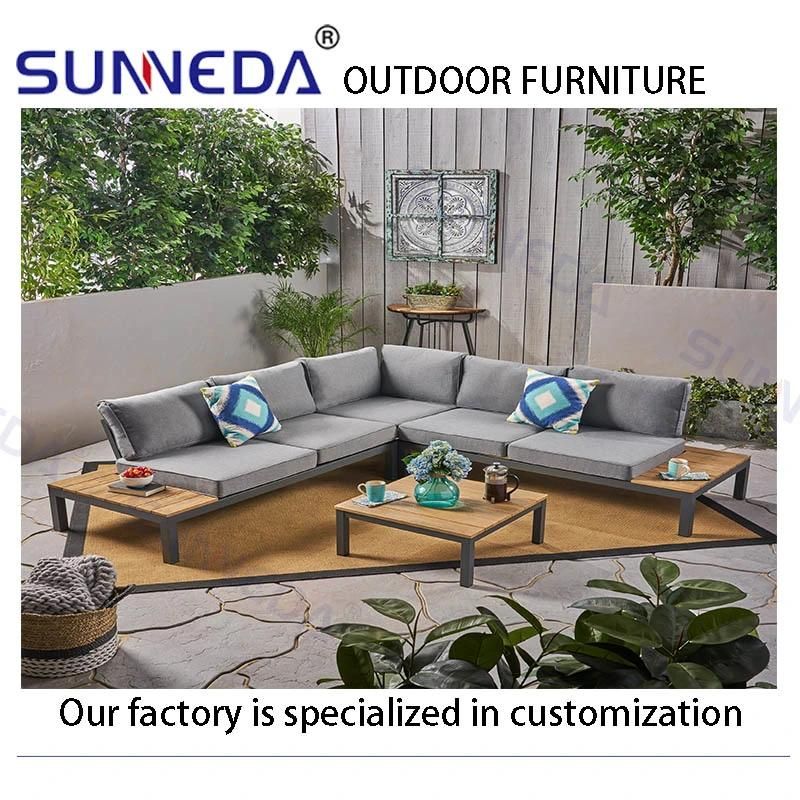 Outdoor Furniture Sofa Set Outdoor Garden Courtyard Corner L-Shaped Sofa Villa Club Fabric Sofa