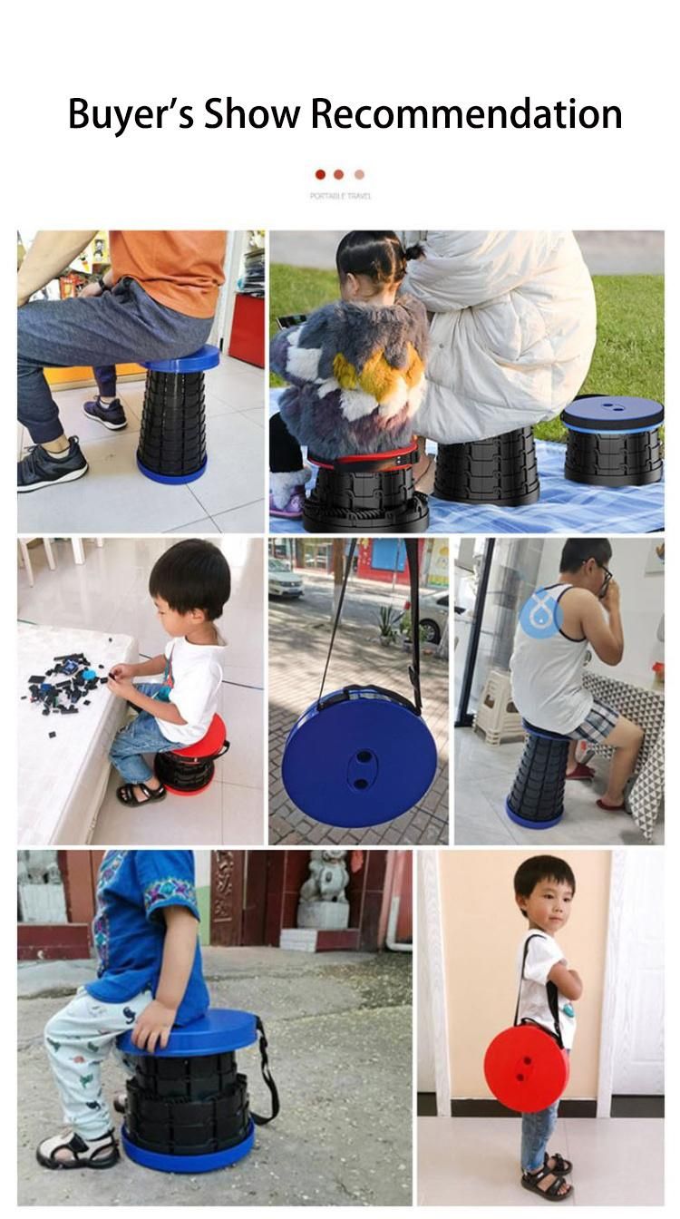 Retractable Stools Sturdy Portable Lightweight Plastic Outdoor Travel Camping Fishing Garden Folding Nylon PP Telescopic Stool