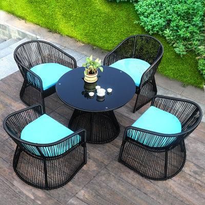 Competitive Price Leisure Rattan Terrace Outdoor Garden Waterproof Sunscreen Chair Coffee Table
