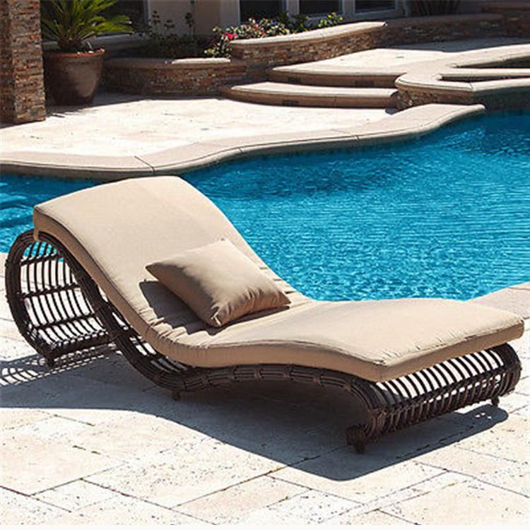 Outdoor Beach Furniture Hotel Poolside Rattan Sun Lounger