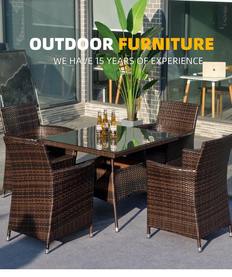 Outdoor Rattan Dining Table Rattan Table and Chair Household Furniture