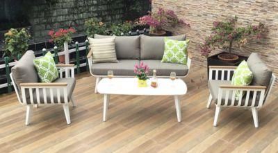 Aluminum Sofa Set Outdoor Garden Patio Hotel Sets Leisure Aluminium Sofa Lounger Chair Furniture with Plastic Wood