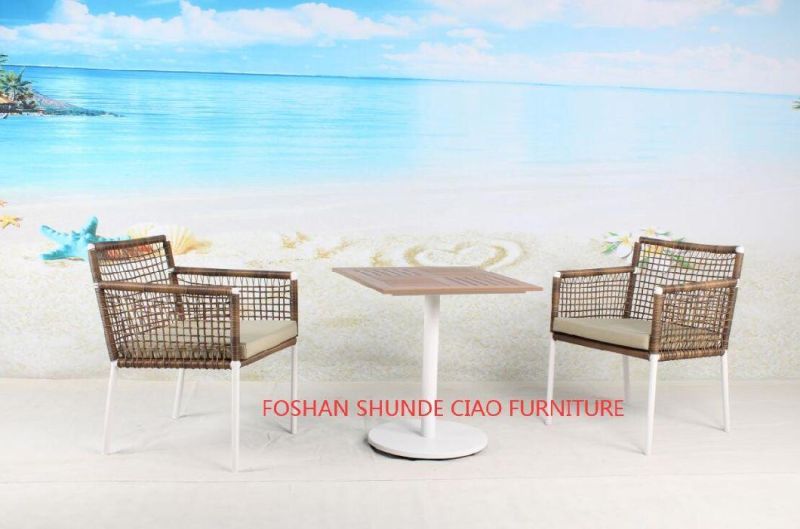 3PCS Leisure Garden Balcony Furniture Aluminum Powder Coating Rattan Table Set