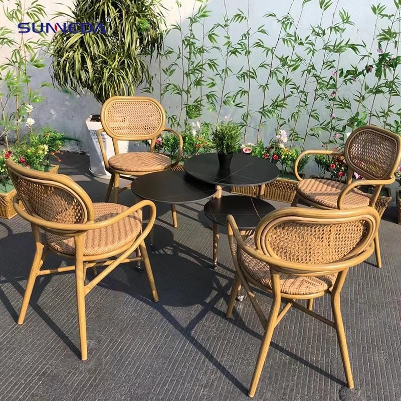 Outdoor Garden Tables Set with Durable Aluminium Frame Chair