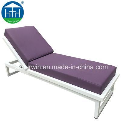 Modern Outdoor Garden and Patio Aluminum Chaise Lounger with Cushion