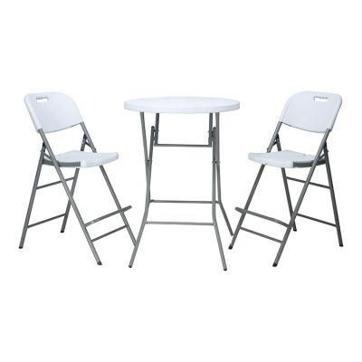 Outdoor White Plastic High Folding Bar Chair for Bar Table