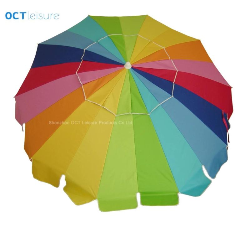 20 Panel Multi-Color Beach Outdoor Umbrella Parasol (OCT-BUMULP)