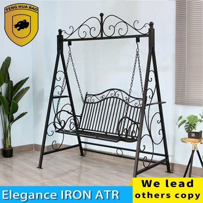 Outdoor Pastoral Metal Basket Adult Children Hammock Outdoor Iron Swing Rocking Chair Courtyard Balcony Hanging Chair