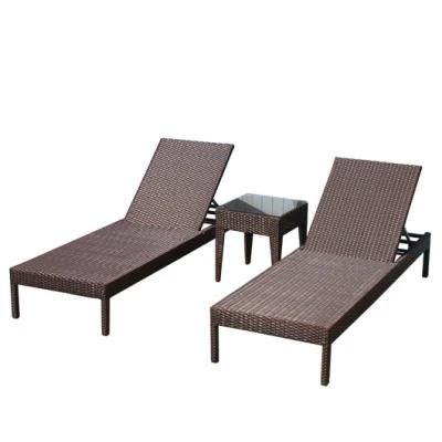 Aluminum Frame Rattan Outdoor Garden Furniture Patio Sunbed Hotel Classic Pool Daybed Sun Lounger