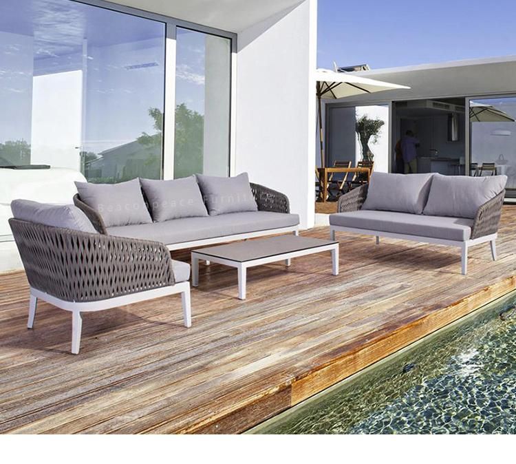 Hotel Wholesale Patio Furniture Fabric Upholstered Outdoor Garden Sofa Set
