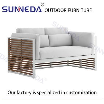 Eco-Friendly Outdoor Furniture Yard Furniture Exterior Sofa with Square Teak