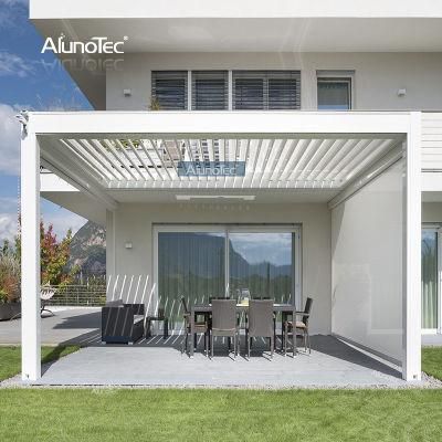 AlunoTec Best Balcony Bioclimatic Pergolas Aluminium Pergola Waterproof Gazebo with Louver Roof