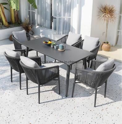 Villa Outdoor Restaurant Modern Furniture Plastic Wood Aluminium Dining Table