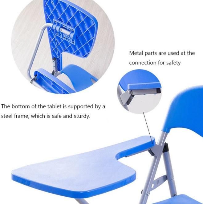 China Wholesale Cheap Plastic Chair Users with Writing Board Folding Chair
