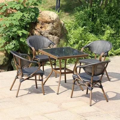 Patio Garden Rattan Wicker Furniture Gas BBQ Round Table Outdoor