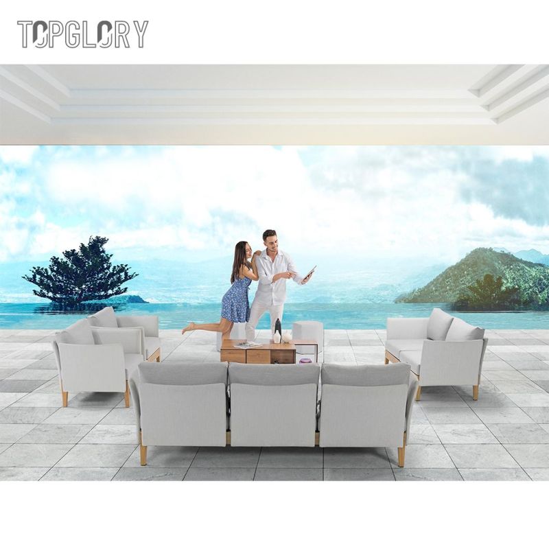 Outdoor Aluminum Beach Swimming Pool Fabric Cushion Wholesale Modern Sofa Set