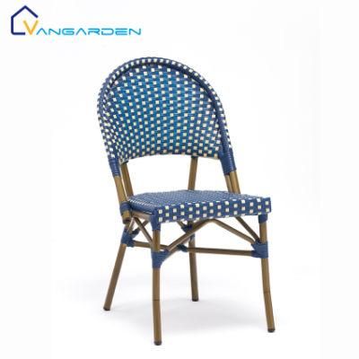 Exquisit Weaving Wooden Finish Rattan Outdoor Cane Chair Bistro French