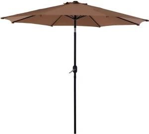 Patio Garden Parasol, Outdoor Umbrella with Push Button Tilt and Crank, 8 Ribs, Market Umbrella for Lawn, Garden, Deck, Backyard, Pool