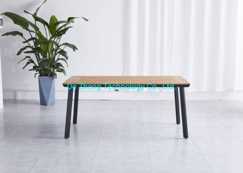 Outdoor Aluminum Patio Plastic Wood Outdoor Table Set Picnic Garden Furniture