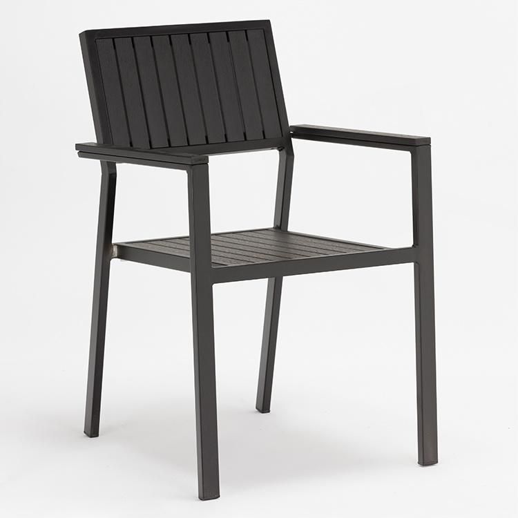Grey Plastic Wood Patio Garden Sets Furniture for Restaurant Hotel