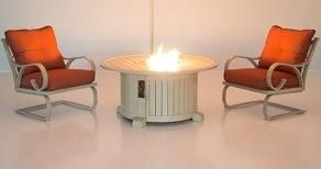 Round Fire Pit Gas Fire Pit Table Garden Gas Heater Cast Aluminum