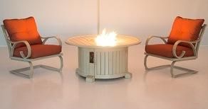 Round Fire Pit Gas Fire Pit Table Garden Gas Heater Cast Aluminum