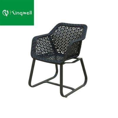 Garden Black Aluminum PE Rattan Leisure Chair with Special Weaving