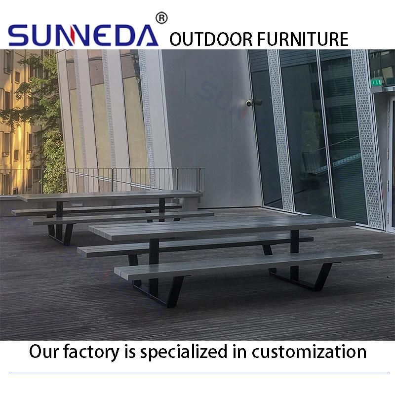 Aluminum Frame Durable Waterproof Anti-Aging Commercial Use Bench and Table Outdoor Set