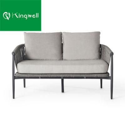 Durable Outside Patio Furniture Aluminum Frame Teak Sofa with Wholesale Price
