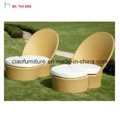 C-Creative Outdoor Rattan Chaise Side Chair with Cushion