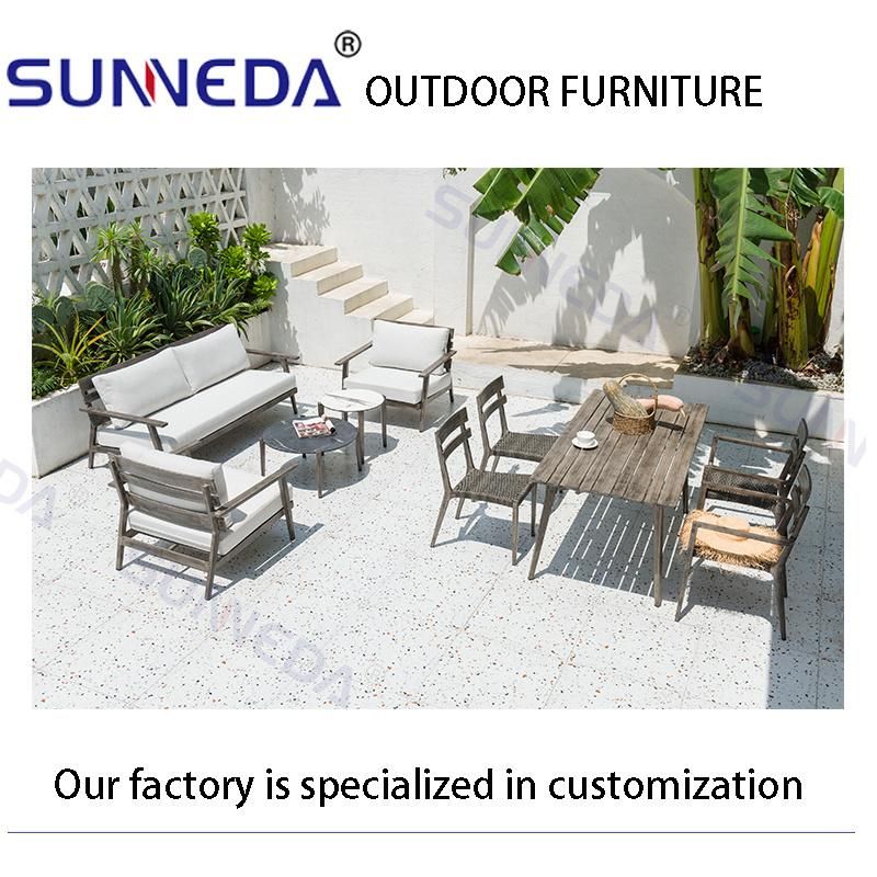 Costomized Outdoor Furniture Teak Wood Aluminum Garden Patio Set