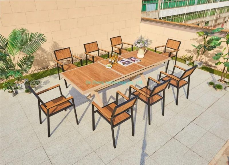 Garden Restaurant 2 Seater 4seater 6 Seater Garden Dining Furniture Aluminum Garden Table Chair Cafe Chair and Table Set
