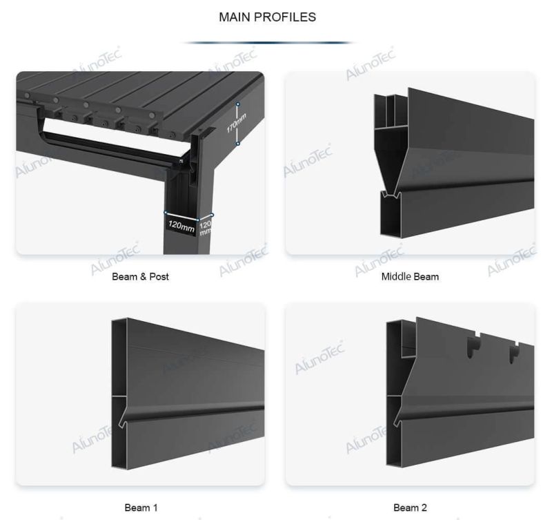 Supplying Popular Sunshading Water Resistance Metal 3X4m Pergole Pergola Pergula Canopy