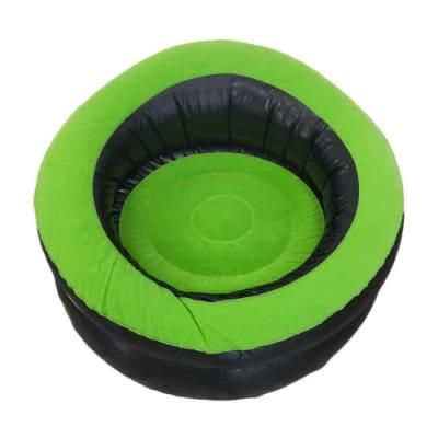 Inflatable 86cm Black Bottom Green Flocking Single Sofa