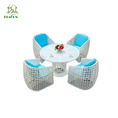 Morden Garden Furniture Outdoor Rattan Furnitures Dining Set Hotel Aluminum Table &amp; Chair Sets Patio Dining Set