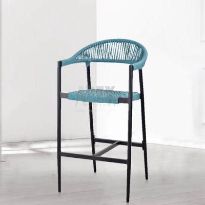 New Modern Outdoor Woven Aluminum Rope Chair Design Patio Bar