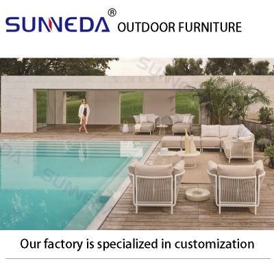 Patio Modern Compact Cushioned Simple Rope Corner Recliner