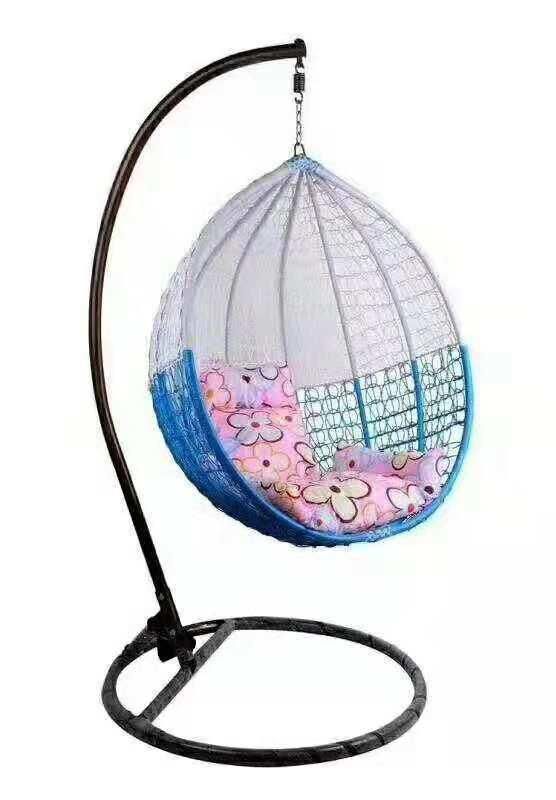 Comfortable Fashionable Leisure Rattan Patio Hanging Egg Headrest Swing Chair