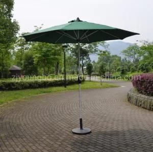 Brushed Aluminum Pole Outdoor Garden Patio Crank Umbrella with Tilt