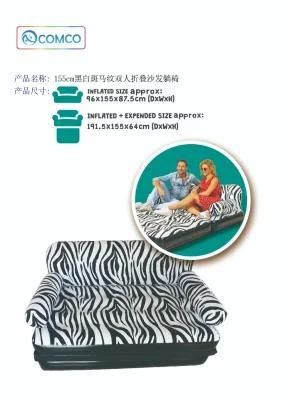 155cm Black and White Zebra Pattern Double Folding Sofa Recliner