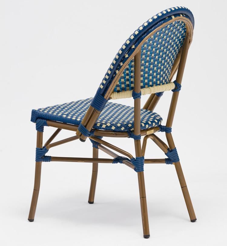 Exquisit Weaving Wooden Finish Rattan Outdoor Cane Chair Bistro French
