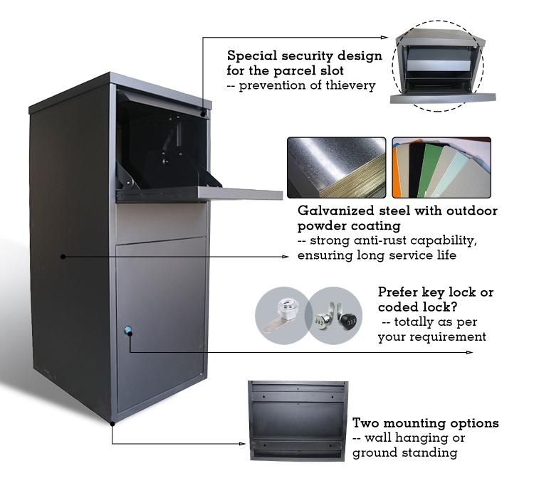 Black Package Through The Wall Mailbox Parcel Manufacturer