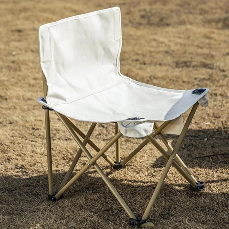 Outdoor Backed Retractable Chair Folding Camping Chair Portable and Accommodated Outdoor Folding Stool Fishing Chair Art Drawing Wyz20300