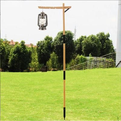 New Arrival 2021 Camping Wood Lantern Stand Without Light Camp Portable Folding Light Stand