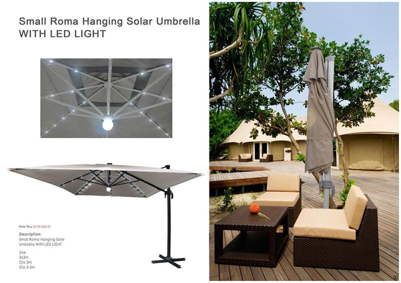 3m Leisure Hanging Umbrella for Garden Courtyard Cantilever Patio Parasol