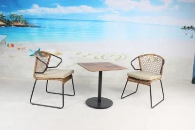 Aluminum Owoder Coating Leisure Rattan Table and Chair Outdoor Furniture